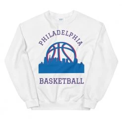 Fan Gear Nation Philadelphia 76ers Basketball Crew Neck Sweatshirt Unisex Cotton/Polyester