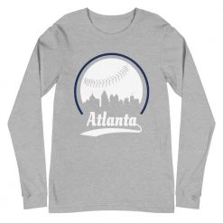 Fan Gear Nation Unisex Atlanta Braves Baseball Long Sleeve Tee Shirt
