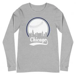 Fan Gear Nation Unisex Chicago Cubs Baseball Long Sleeve Tee Shirt