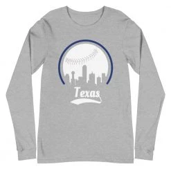 Fan Gear Nation Unisex Texas Rangers Baseball Long Sleeve Tee Shirt