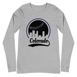 Fan Gear Nation Unisex Colorado Rockies Baseball Long Sleeve Tee Shirt