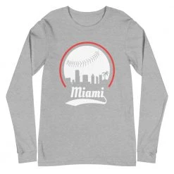 Fan Gear Nation Unisex Miami Marlins Baseball Long Sleeve Tee Shirt