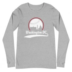 Fan Gear Nation Unisex Washington Nationals Baseball Long Sleeve Tee Shirt