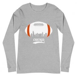 Fan Gear Nation Unisex Chicago Bears Football Premium Long Sleeve Tee Shirt