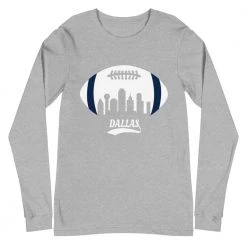 Fan Gear Nation Unisex Dallas Cowboys Football Premium Long Sleeve Tee Shirt