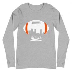 Fan Gear Nation Unisex Denver Broncos Football Premium Long Sleeve Tee Shirt