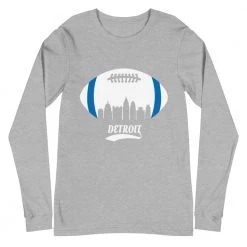 Fan Gear Nation Unisex Detroit Lions Football Premium Long Sleeve Tee Shirt