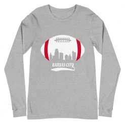 Fan Gear Nation Unisex Kansas City Chiefs Football Premium Long Sleeve Tee Shirt