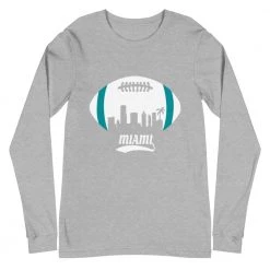Fan Gear Nation Unisex Miami Dolphins Football Premium Long Sleeve Tee Shirt