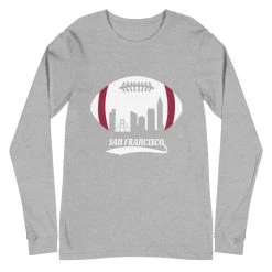Fan Gear Nation Unisex San Francisco 49Ers Football Premium Long Sleeve Tee Shirt