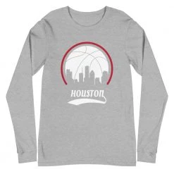 Fan Gear Nation Unisex Houston Rockets Basketball Premium Long Sleeve Tee Shirt