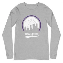 Fan Gear Nation Unisex Los Angeles Lakers Basketball Premium Long Sleeve Tee Shirt