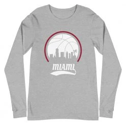 Fan Gear Nation Unisex Miami Heat Basketball Premium Long Sleeve Tee Shirt