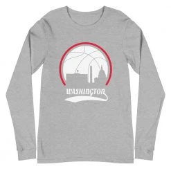 Fan Gear Nation Unisex Washington Wizards Basketball Premium Long Sleeve Tee Shirt