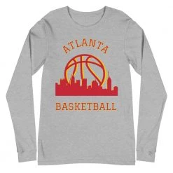 Fan Gear Nation Atlanta Hawks Basketball Premium Long Sleeve Tee Shirt Unisex Cotton
