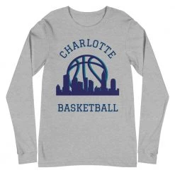 Fan Gear Nation Charlotte Hornets Basketball Premium Long Sleeve Tee Shirt Unisex Cotton