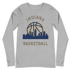 Fan Gear Nation Indiana Pacers Basketball Premium Long Sleeve Tee Shirt Unisex Cotton