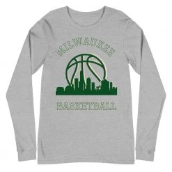 Fan Gear Nation Milwaukee Bucks Basketball Premium Long Sleeve Tee Shirt Unisex Cotton