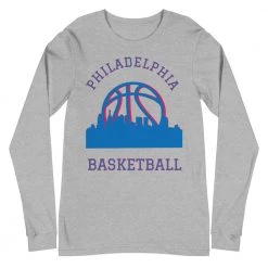 Fan Gear Nation Philadelphia 76ers Basketball Premium Long Sleeve Tee Shirt Unisex Cotton