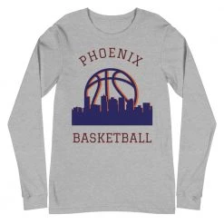 Fan Gear Nation Phoenix Suns Basketball Premium Long Sleeve Tee Shirt Unisex Cotton