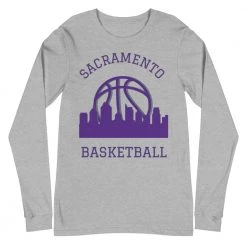 Fan Gear Nation Sacramento Kings Basketball Premium Long Sleeve Tee Shirt Unisex Cotton