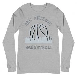 Fan Gear Nation San Antonio Spurs Basketball Premium Long Sleeve Tee Shirt Unisex Cotton