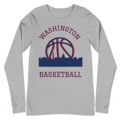 Fan Gear Nation Washington Wizards Basketball Long Sleeve Premium Tee Shirt Unisex Cotton