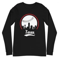 Fan Gear Nation Unisex Texas Rangers Baseball Long Sleeve Tee Shirt