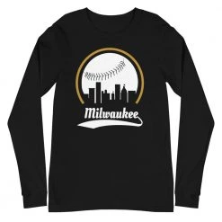 Fan Gear Nation Unisex Milwaukee Brewers Baseball Long Sleeve Tee Shirt