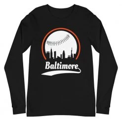 Fan Gear Nation Unisex Baltimore Orioles Baseball Long Sleeve Tee Shirt