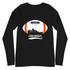 Fan Gear Nation Unisex Cincinnati Bengals Football Premium Long Sleeve Tee Shirt