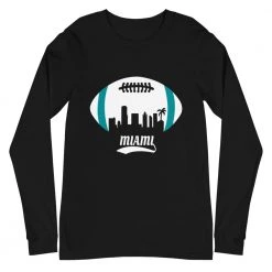 Fan Gear Nation Unisex Miami Dolphins Football Premium Long Sleeve Tee Shirt