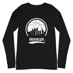 Fan Gear Nation Unisex Brooklyn Nets Basketball Premium Long Sleeve Tee Shirt