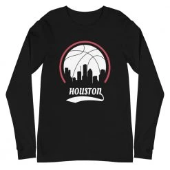 Fan Gear Nation Unisex Houston Rockets Basketball Premium Long Sleeve Tee Shirt