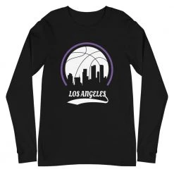 Fan Gear Nation Unisex Los Angeles Lakers Basketball Premium Long Sleeve Tee Shirt