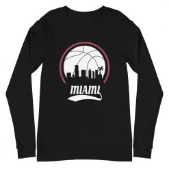Fan Gear Nation Unisex Miami Heat Basketball Premium Long Sleeve Tee Shirt