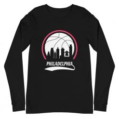 Fan Gear Nation Unisex Philadelphia 76Ers Basketball Premium Long Sleeve Tee Shirt