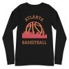 Fan Gear Nation Atlanta Hawks Basketball Premium Long Sleeve Tee Shirt Unisex Cotton