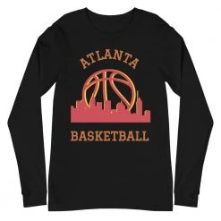 Fan Gear Nation Atlanta Hawks Basketball Premium Long Sleeve Tee Shirt Unisex Cotton