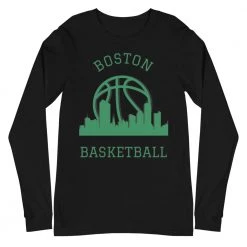 Fan Gear Nation Boston Celtics Basketball Premium Long Sleeve Tee Shirt Unisex Cotton