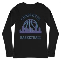 Fan Gear Nation Charlotte Hornets Basketball Premium Long Sleeve Tee Shirt Unisex Cotton