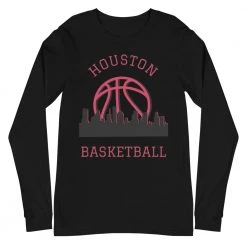 Fan Gear Nation Houston Rockets Basketball Premium Long Sleeve Tee Shirt Unisex Cotton
