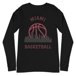 Fan Gear Nation Miami Heat Basketball Premium Long Sleeve Tee Shirt Unisex Cotton