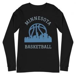 Fan Gear Nation Minnesota Timberwolves Basketball Premium Long Sleeve Tee Shirt Unisex Cotton