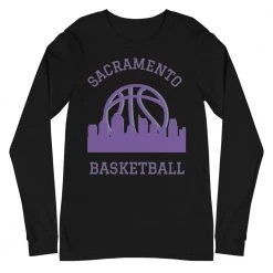 Fan Gear Nation Sacramento Kings Basketball Premium Long Sleeve Tee Shirt Unisex Cotton