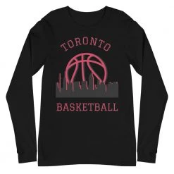 Fan Gear Nation Toronto Raptors Basketball Premium Long Sleeve Tee Shirt Unisex Cotton