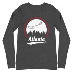 Fan Gear Nation Unisex Atlanta Braves Baseball Long Sleeve Tee Shirt