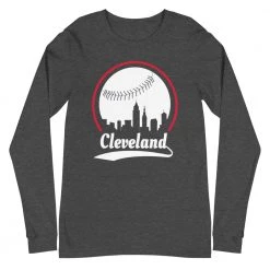 Fan Gear Nation Unisex Cleveland Indians Baseball Long Sleeve Tee Shirt
