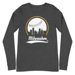 Fan Gear Nation Unisex Milwaukee Brewers Baseball Long Sleeve Tee Shirt