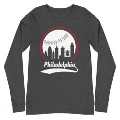 Fan Gear Nation Unisex Philadelphia Phillies Baseball Long Sleeve Tee Shirt